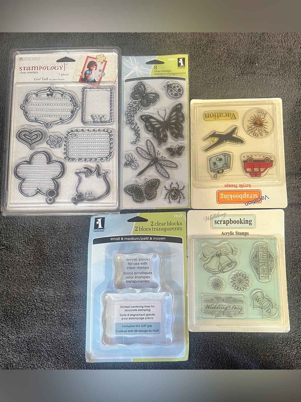 Iinkadinkado and Autumn Leaves Scrapbooking Clear Stamps and Acrylic Blocks